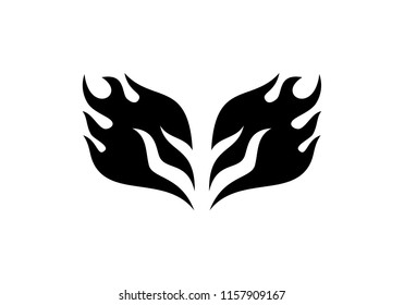 Wings Flame Design Vector Stock Vector (Royalty Free) 1157909167 ...