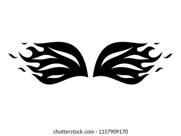 Wings in flame design vector