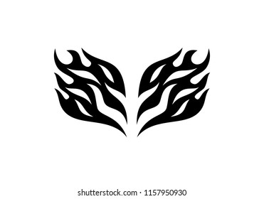 Wings Flame Design Vector Stock Vector (Royalty Free) 1157950930 ...