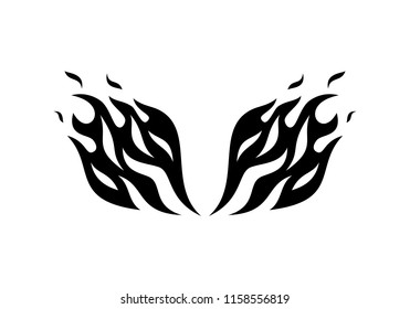 Wings in flame design vector