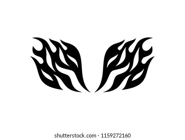 Wings in flame design vector