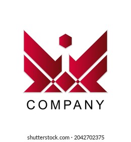 wings flap logo with geometric style isolated on White Background. Gradient Eagle Vector Logo Design Template Element.