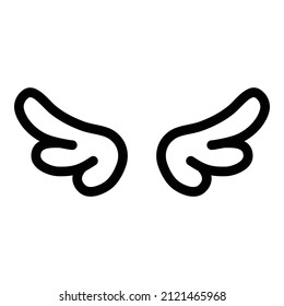 Wings Flat Icon Isolated On White Background