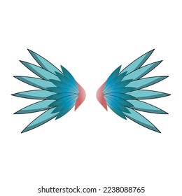 Wings formal logo 2D colorful can be used for compagny, gamers, ect