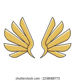 Wings formal logo 2D colorful can be used for compagny, gamers, ect