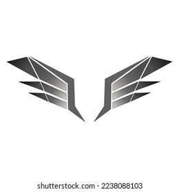 Wings formal logo 2D grey can be used for compagny, gamers, ect