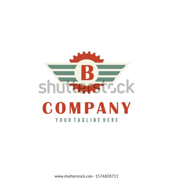 Wings with\
Gear vintage logo design\
Inspiration	\
