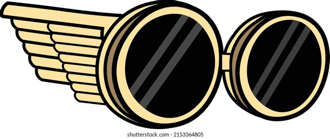 Wings Glasses. NFTs eyes traits variation for any character. Accessories  parts drawing illustration. Which can be used as accessories, traits, assets, could be placed on any face character.