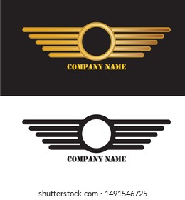 wings gold logo vector illustration template
