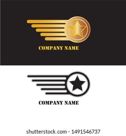 wings gold logo vector illustration template
