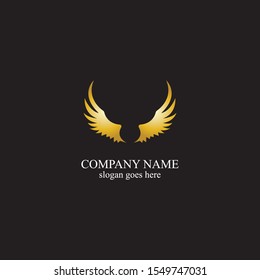 wings gold logo vector illustration template-vector