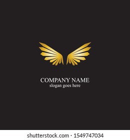 wings gold logo vector illustration template-vector