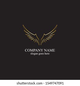 wings gold logo vector illustration template-vector