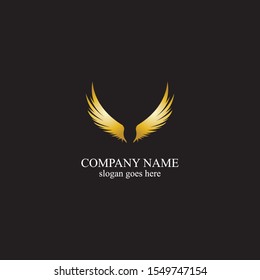 wings gold logo vector illustration template-vector