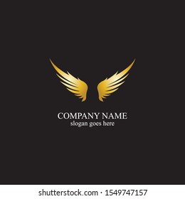 wings gold logo vector illustration template-vector