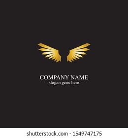 wings gold logo vector illustration template-vector