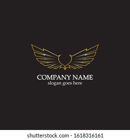 wings gold logo vector illustration template-vector