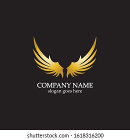 Wings Gold Logo Vector Illustration Template Stock Vector (Royalty Free ...