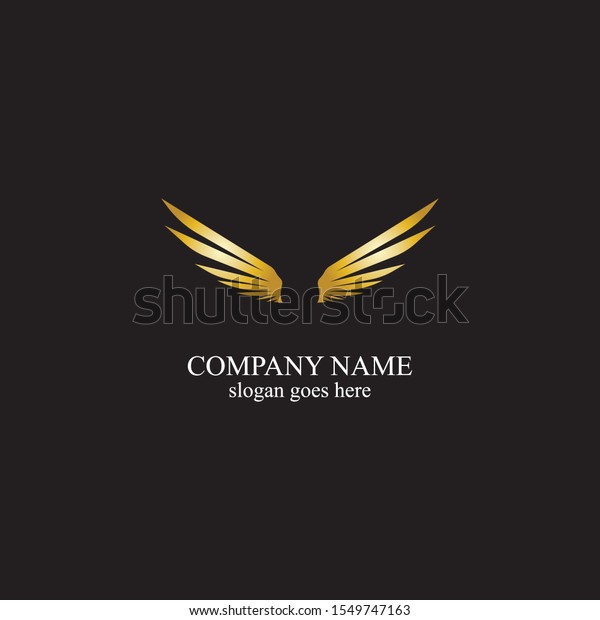 Wings Gold Logo Vector Illustration Templatevector Stock Vector ...