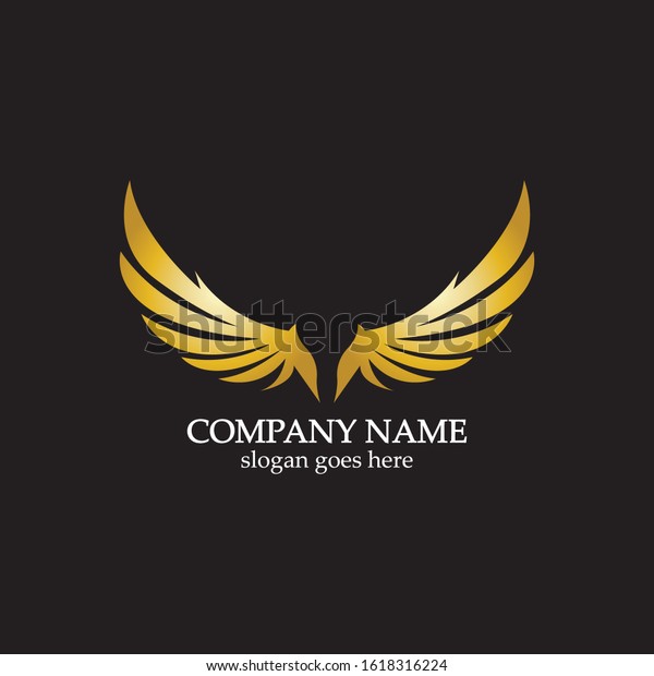 Wings Gold Logo Vector Illustration Templatevector Stock Vector ...