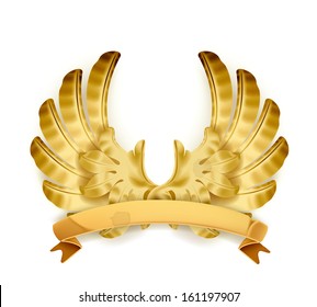 Alas, emblema dorado