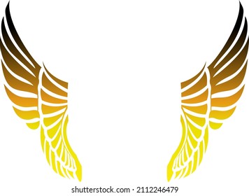 Wings with gradient black to yellow