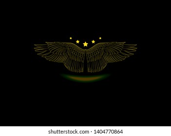 Wings Graphic Hand Drawn Vector Icon Design