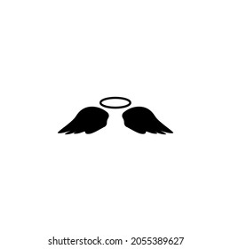 Wings, halo icon in Good and evil set