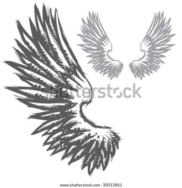 Hand wings. Орел с поднятыми крыльями.