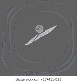 Wings and head. Abstract logo, volumetric. Light on dark.