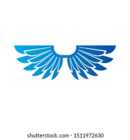 Wings heraldic symbol. Heraldic Coat of Arms decorative logo isolated vector illustration.