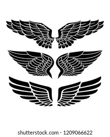 Wings for heraldry, tattoos, logos.