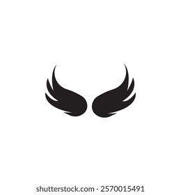 Wings icon black and white vector outline sign