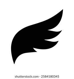 Wings Icon. Black Wing Illustration. Bird Wings. Angel Wings Element.