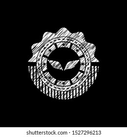 wings icon with chalkboard texture