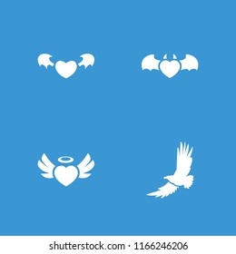 Wings icon. collection of 4 wings filled icons such as . editable wings icons for web and mobile.