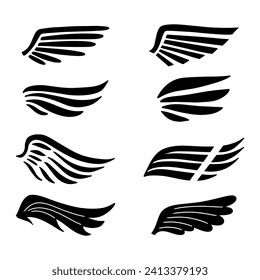 wings icon collection. illustration vector