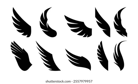 wings icon collection vector design