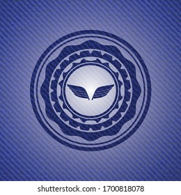 wings icon with denim texture