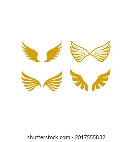 Wings icon design set bundle template isolated