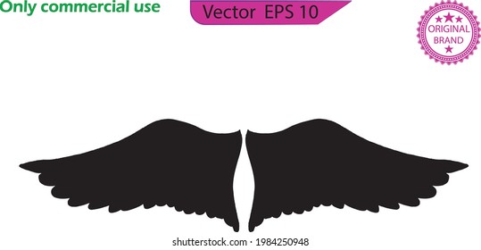 Wings icon design. Wings icon sketch  cartoon hand drawn vector illustration sketch. Coat of Arm, Group of Wings vector, Wings Line Vector set. Transparent background