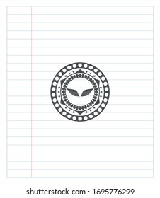 dibuja el icono de alas con efecto lápiz. Ilustración vectorial. Detallado.