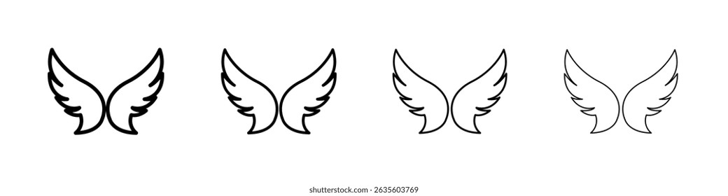 Wings icon Flat illustration sign