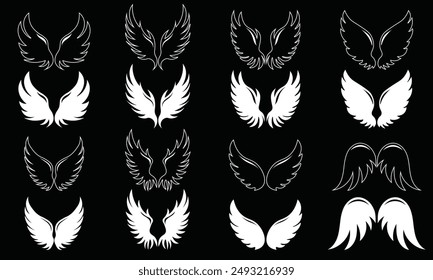 wings icon in flat vector