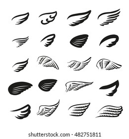 Wings icon illustration set