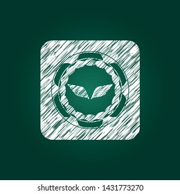 wings icon inside chalkboard emblem