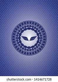 wings icon inside jean background