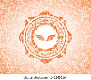 wings icon inside orange mosaic emblem
