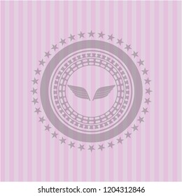 wings icon inside pink icon or emblem