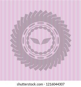 wings icon inside pink icon or emblem